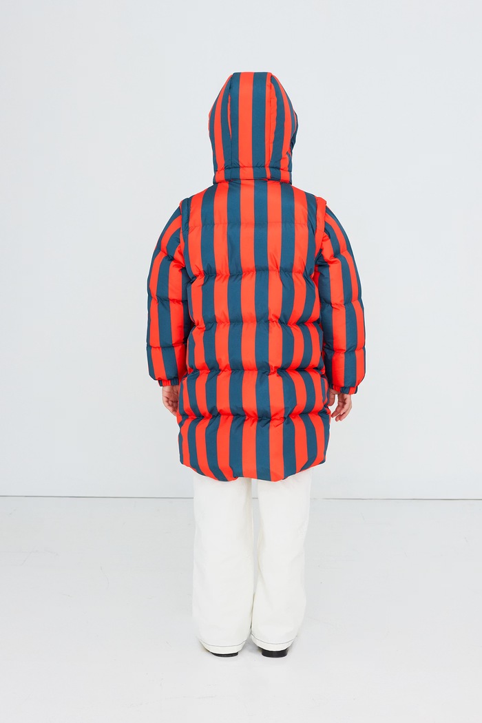 Tinycottons Kurtka pikowana dziecięca RED-BLUE STRIPES PADDED JACKET AW26.058
