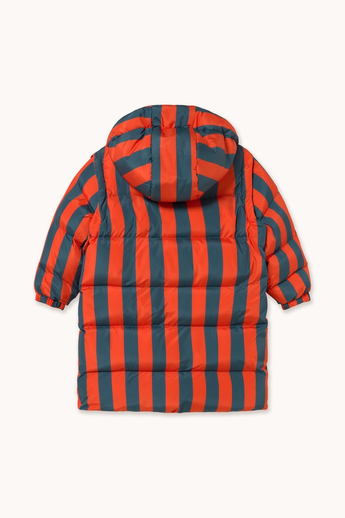 Chłopiec Tinycottons Kurtka pikowana dziecięca RED-BLUE STRIPES PADDED JACKET AW26.058 czerwony