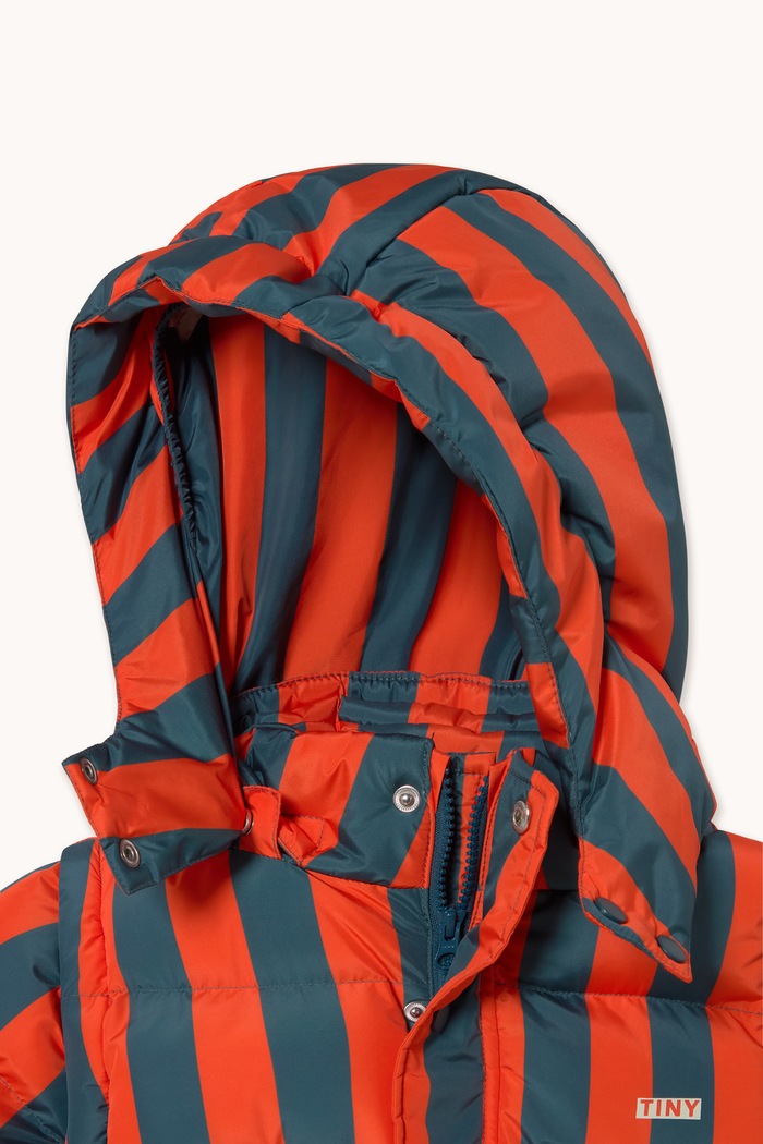 Kurtka pikowana dziecięca RED-BLUE STRIPES PADDED JACKET Tinycottons czerwony AW26.058