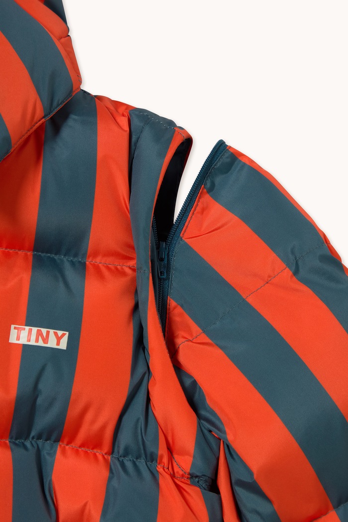 Tinycottons Kurtka pikowana dziecięca RED-BLUE STRIPES PADDED JACKET AW26.058