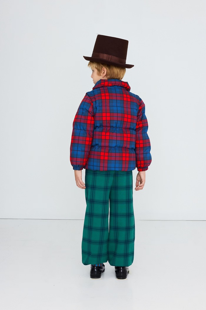 Kurtka pikowana dziecięca z bawełną CHECK SHORT PADDED JACKET Tinycottons AW26.044 czerwony