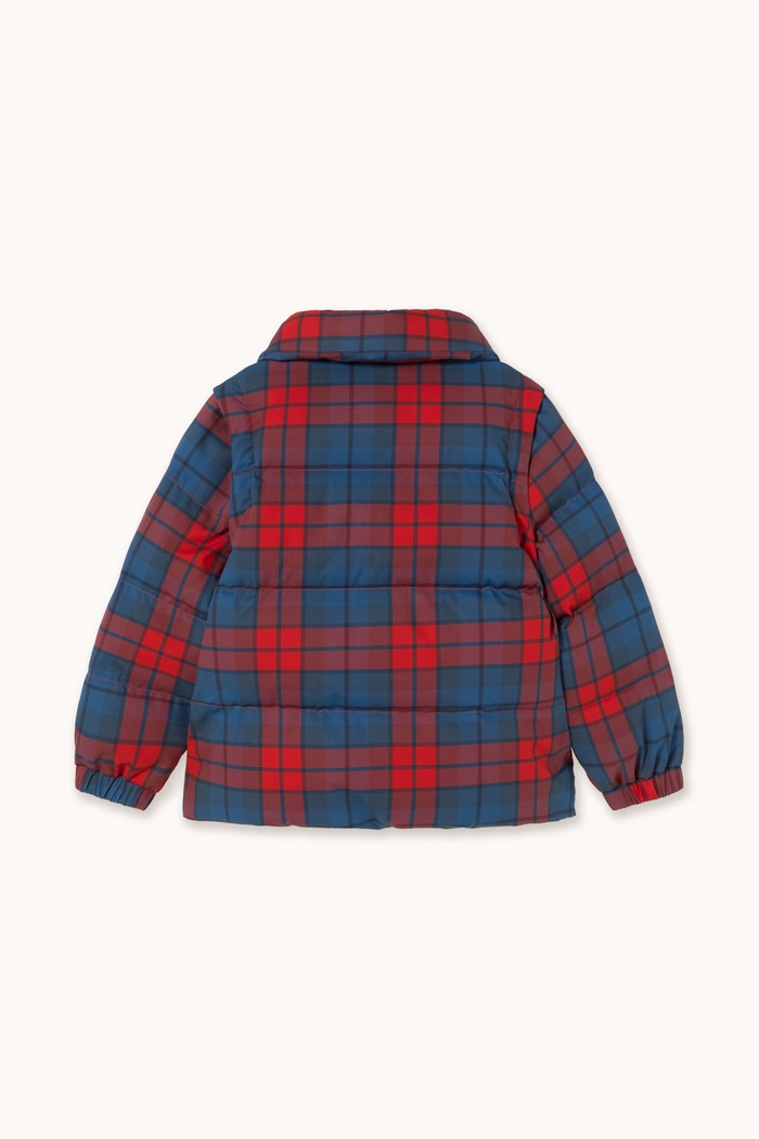Chłopiec Tinycottons Kurtka pikowana dziecięca z bawełną CHECK SHORT PADDED JACKET AW26.044 czerwony