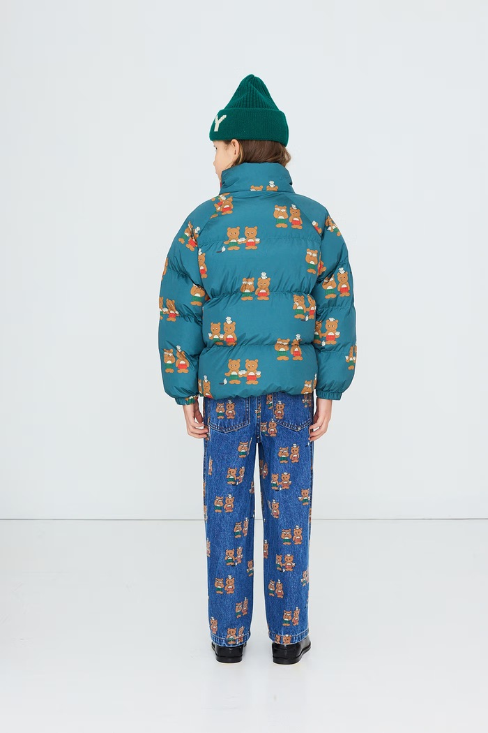 Kurtka pikowana dziecięca TINY TEA ROOM SHORT PADDED JACKET Tinycottons AW26.034 turkusowy