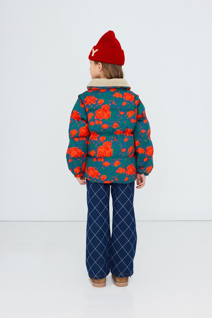 Tinycottons Kurtka pikowana dziecięca z bawełną ROSES SHORT PADDED JACKET AW26.041