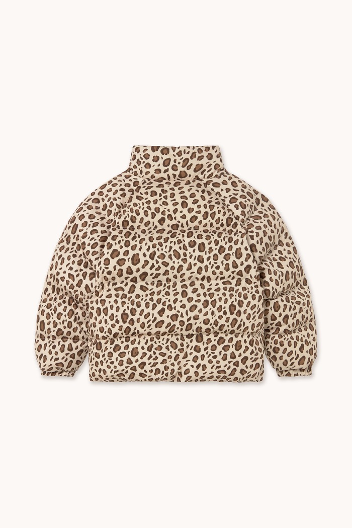Chłopiec Tinycottons Kurtka pikowana dziecięca z bawełną ANIMAL PRINT SHORT PADDED JACKET AW26.040 brązowy