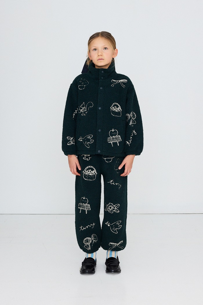 Tinycottons Bluza rozpinana dziecięca polarowa TINY APPLES SHERPA JACKET granatowy AW26.294