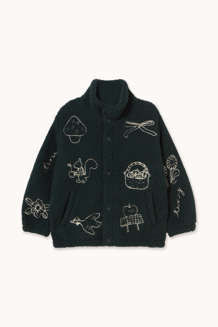 Tinycottons Bluza rozpinana dziecięca polarowa TINY APPLES SHERPA JACKET AW26.294 granatowy AW26