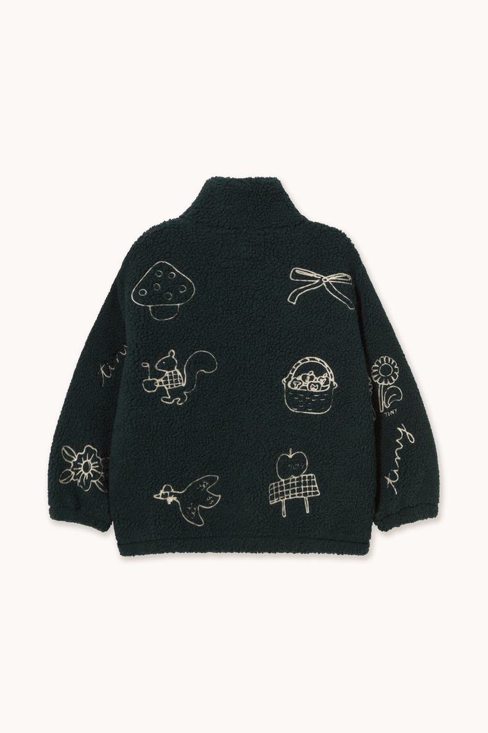 Chłopiec Tinycottons Bluza rozpinana dziecięca polarowa TINY APPLES SHERPA JACKET AW26.294 granatowy