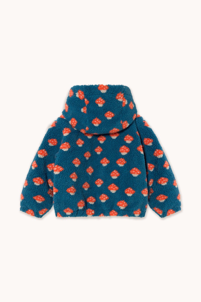 Chłopiec Tinycottons Bluza rozpinana z kapturem dziecięca polarowa TINY MUSHROOMS SHERPA HOODIE AW26.234 granatowy