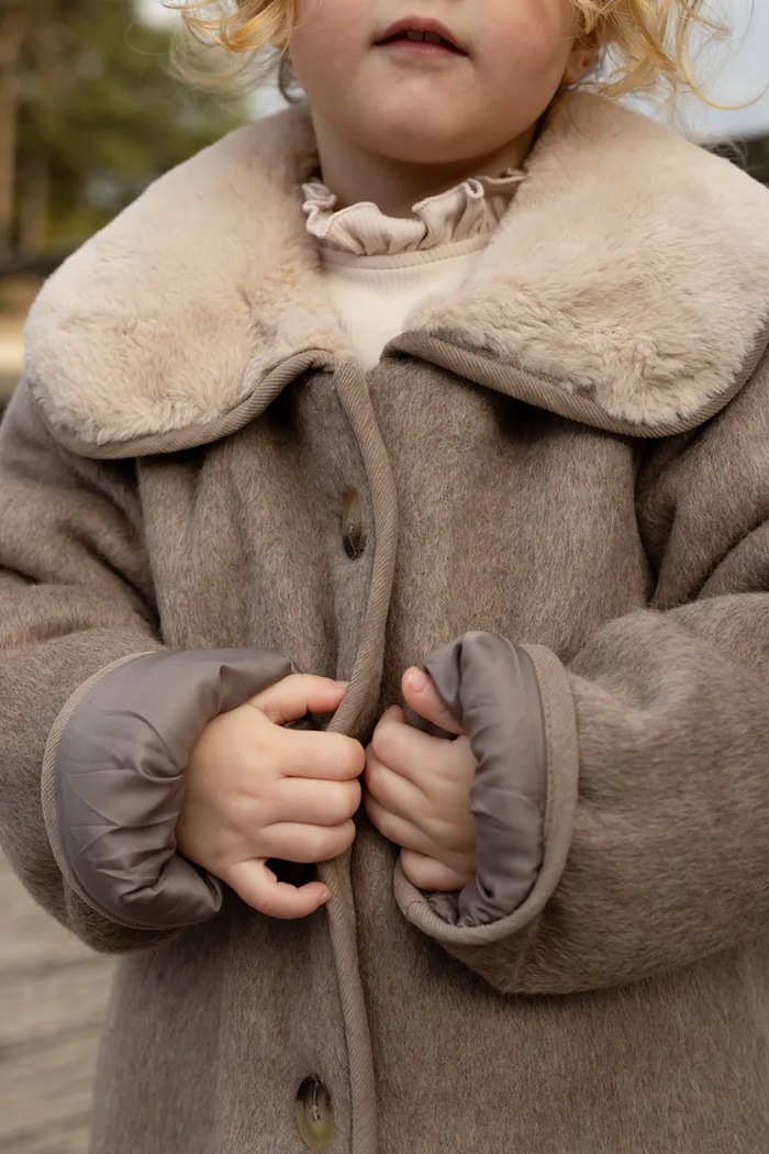 Donsje kurtka dziecięca z wełną Levian Jacket brązowy 4126500