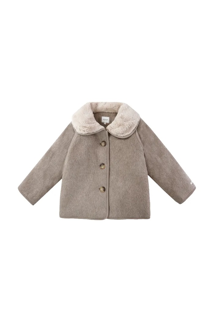 Donsje kurtka dziecięca z wełną Levian Jacket 4126500 brązowy AW26