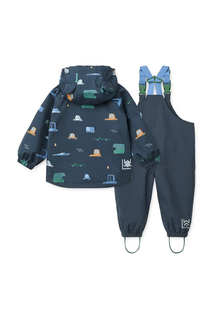 Liewood kurtka przeciwdeszczowa dziecięca Manu Rainwear Set LW19910.9BY2 granatowy AW26