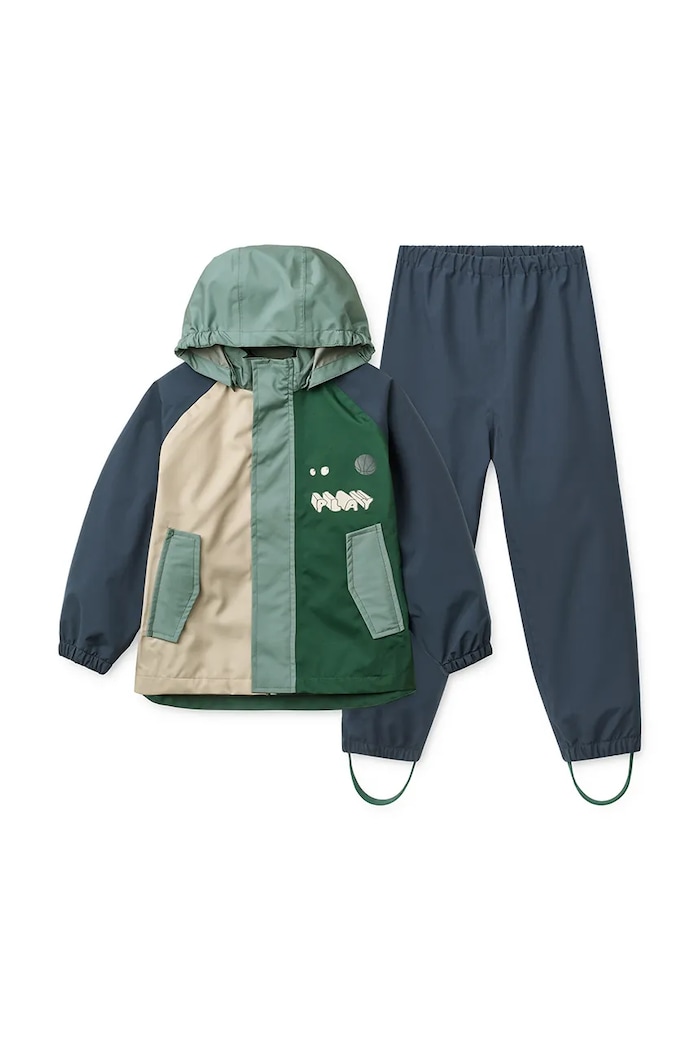 Liewood kurtka przeciwdeszczowa dziecięca Pedia Rainwear Set LW19909.9BY2 granatowy AW26