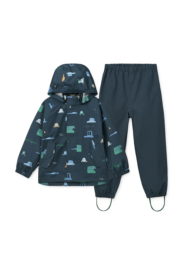 Liewood impermeabile per bambini Pedia Rainwear Set LW19909.9BY2 blu navy AW26