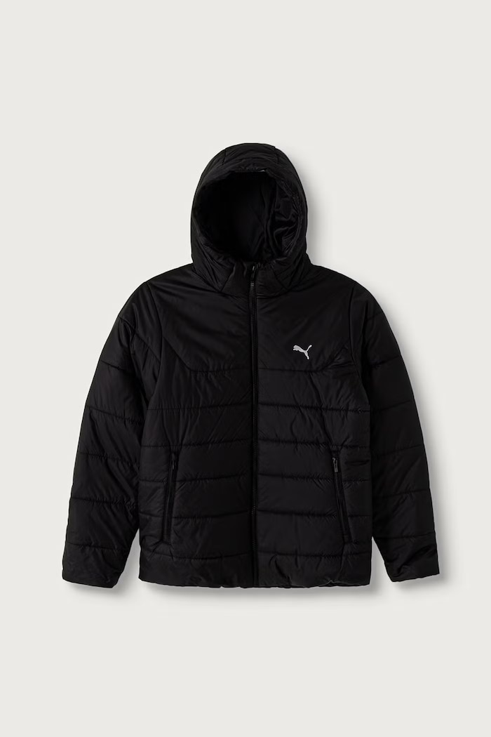 Puma geacă petrecută pentru copii ESS Hooded Padded Jacket negru 685226.9BY2