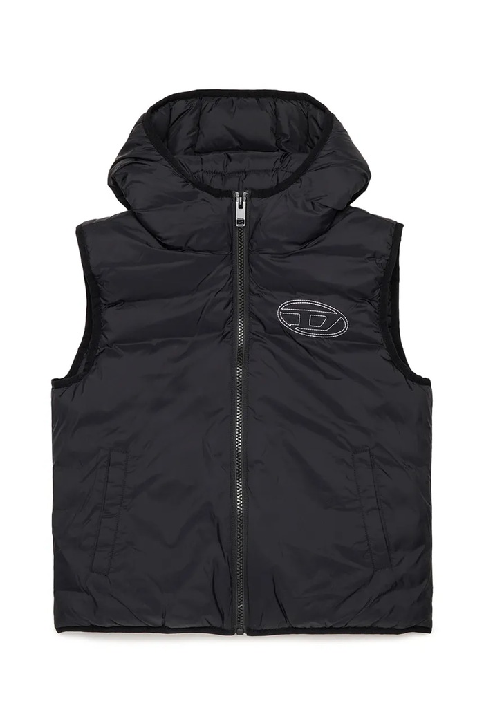 Diesel bezrękawnik z kapturem dziecięcy JOSIP JACKET czarny J02883.KXBVE