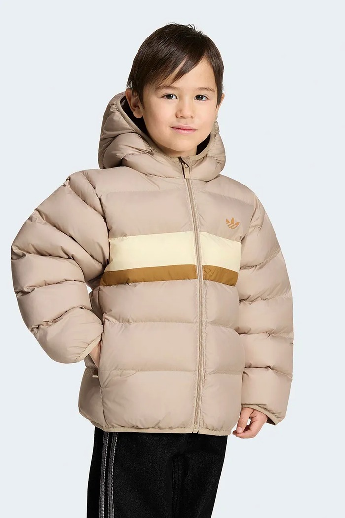 Prešívaná bunda detská adidas Originals KR4651 béžová