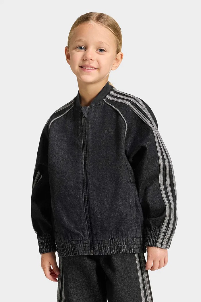 adidas Originals bomber jakna otroška denim črna KQ8906