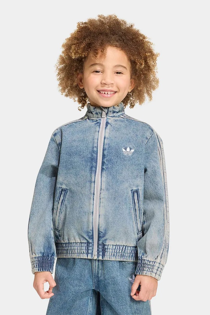 adidas Originals bunda detská rifľová modrá KQ8874