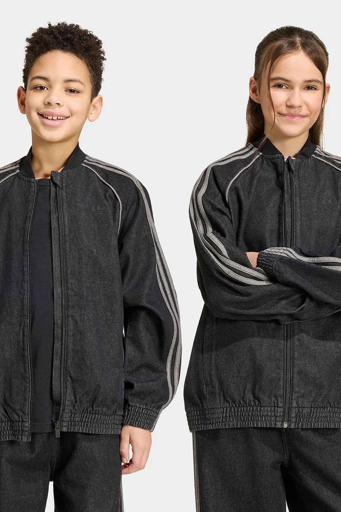 adidas Originals τζιν μπουφάν παιδικό βαμβακερό μαύρο KR9129