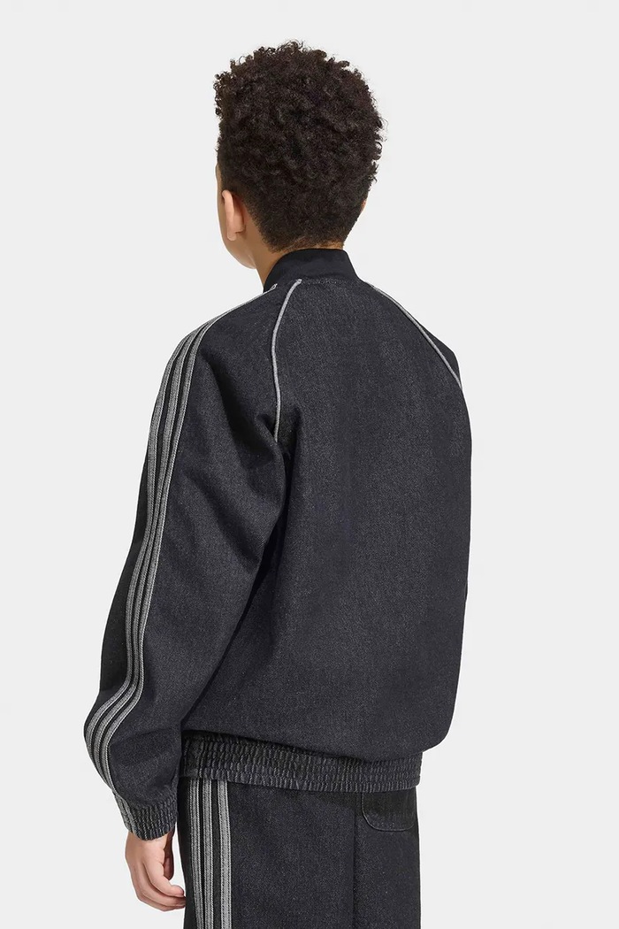 adidas Originals τζιν μπουφάν παιδικό βαμβακερό KR9129 μαύρο