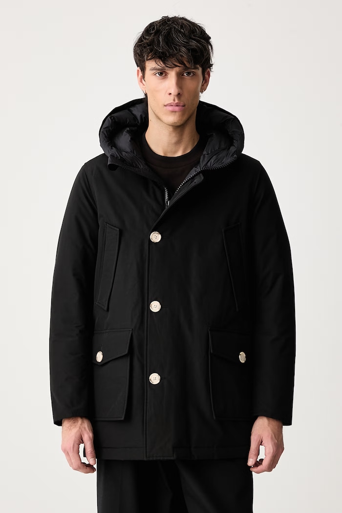 Woolrich CFWOOU0483MBUT0001 kurtka puchowa z bawełną męska czarny CFWOOU0483MBUT0001