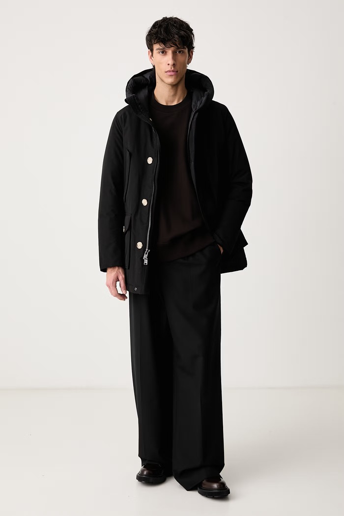 Woolrich CFWOOU0483MBUT0001 kurtka puchowa z bawełną męska CFWOOU0483MBUT0001 czarny AW26
