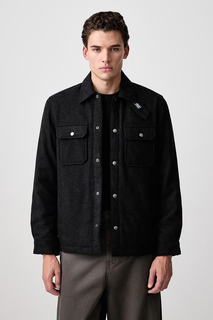 Woolrich CFWOOS2045MBUT3190 krótka kurtka z wełną męska czarny CFWOOS2045MBUT3190