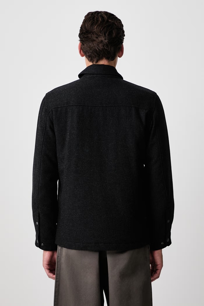 Odzież Woolrich CFWOOS2045MBUT3190 krótka kurtka z wełną męska CFWOOS2045MBUT3190 czarny