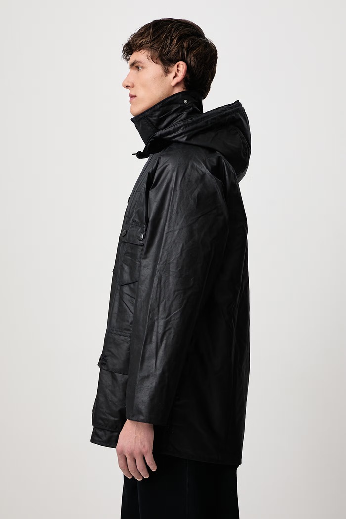 X A.P.C. kurtka woskowana męska Barbour MWX2618NY91 granatowy