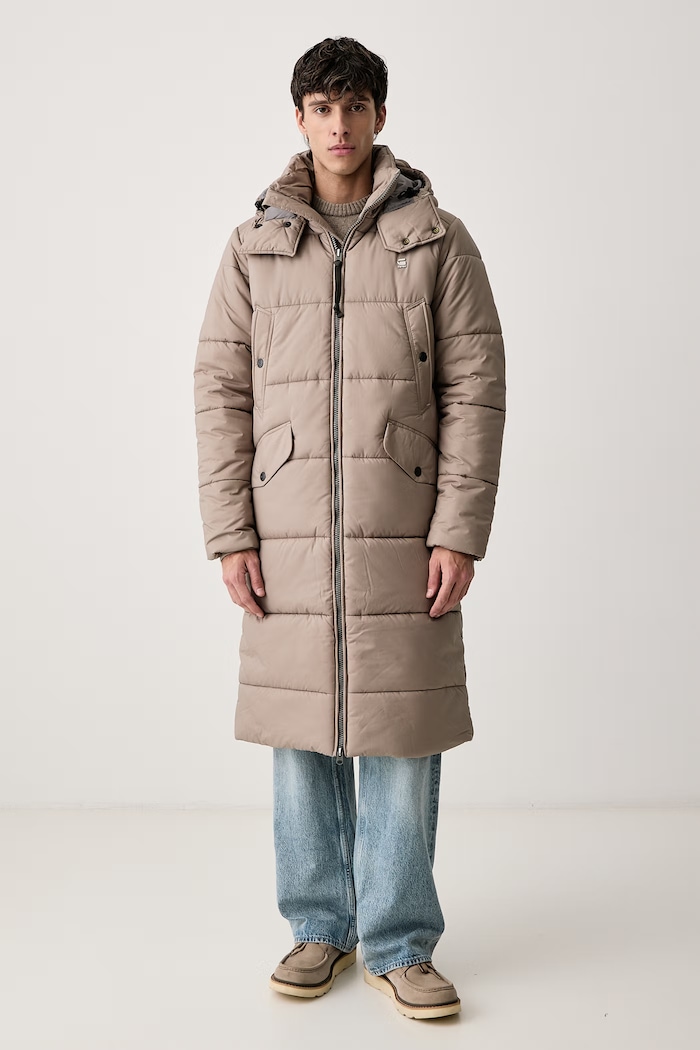G-Star Długa kurtka męska Long Padded beżowy D27986.D199