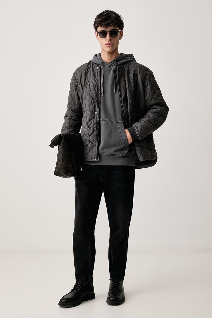 G-Star Kurtka męska LW Quilted pdd overdyed D26878.E063 szary AW26