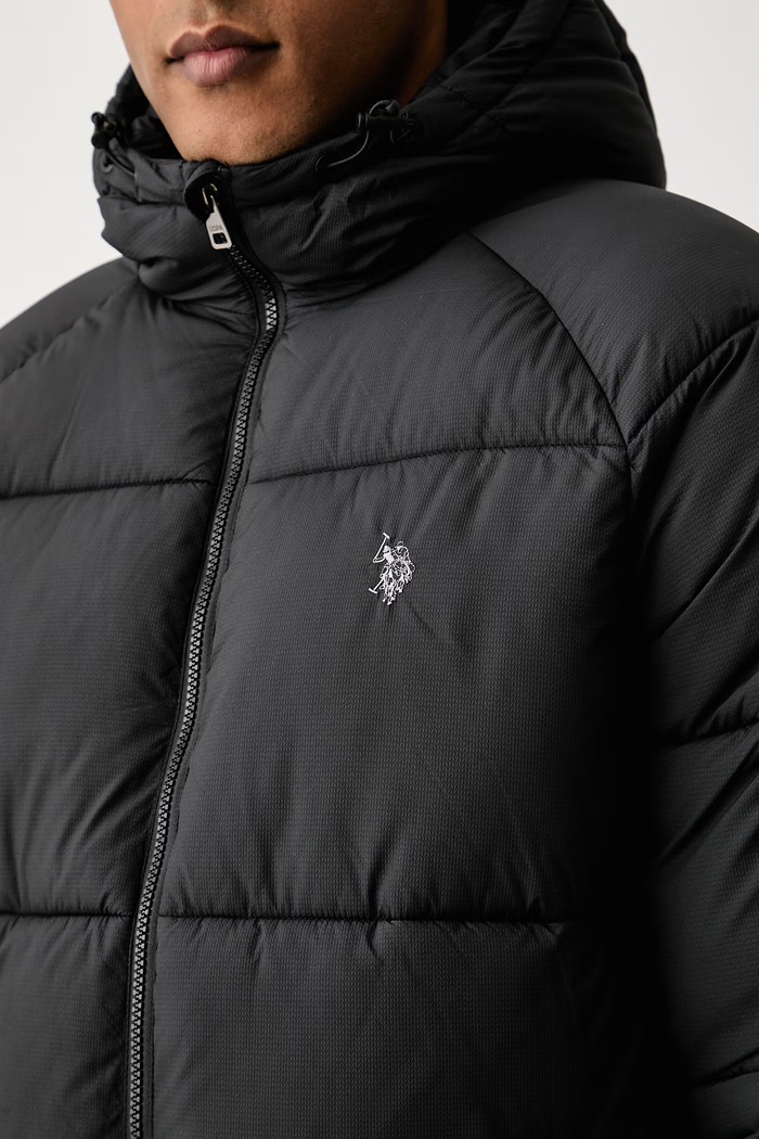 Kurtka pikowana męska Hooded Puffer U.S. Polo Assn. MUP5443 czarny