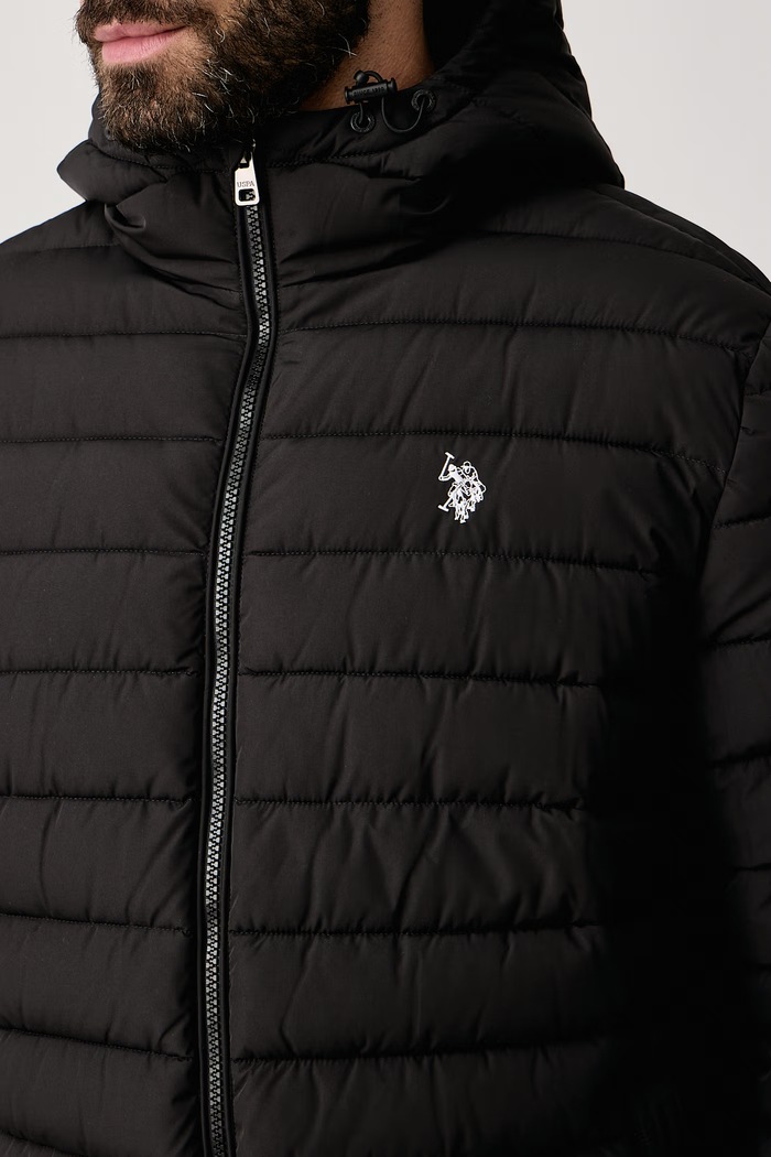 Kurtka pikowana męska Lightweight Quilt Hooded U.S. Polo Assn. MUP4781 czarny