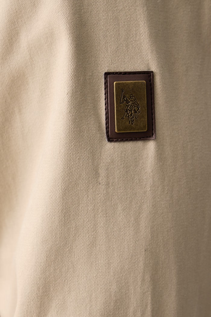 Kurtka przejściowa męska USPA Textured Collared U.S. Polo Assn. beżowy MUP4692