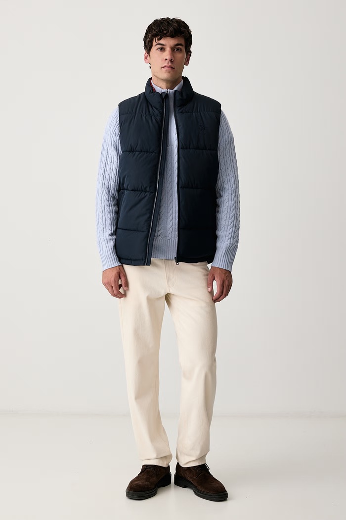 U.S. Polo Assn. Bezrękawnik męski Wide Baffle Gilet MUP3779 granatowy AW26