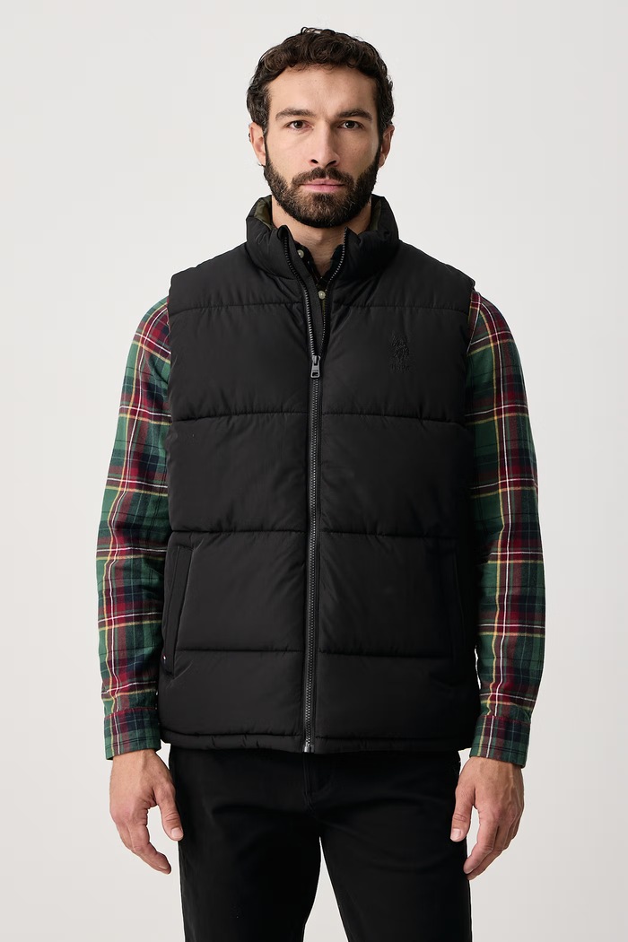 U.S. Polo Assn. Bezrękawnik męski Wide Baffle Gilet czarny MUP3779