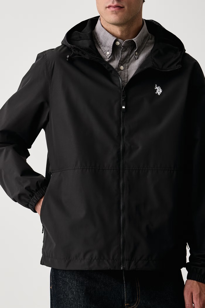 Kurtka przejściowa męska Hooded Windbreaker U.S. Polo Assn. MUP3263 czarny