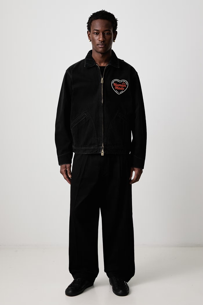 Human Made Krótka kurtka jeansowa męska HM32JK037 czarny AW26