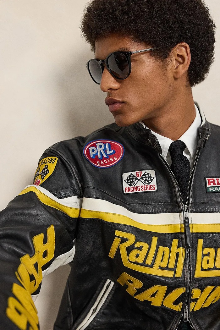Krótka kurtka skórzana męska Polo Ralph Lauren czarny 710B24664001