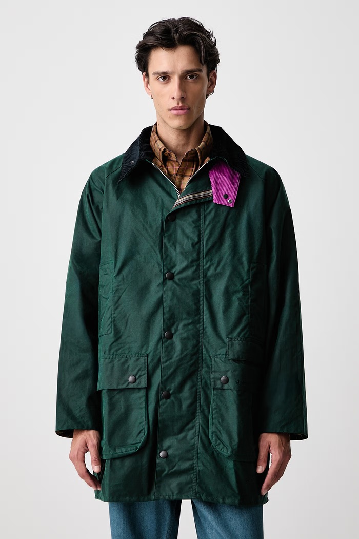 Barbour X PAUL SMITH geacă de tranziție din bumbac pentru bărbați verde MWX2612GN75