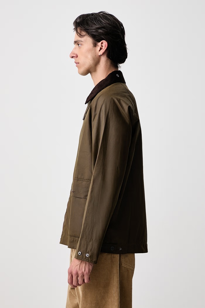 Krótka kurtka bawełniana męska Barbour MWX2205BR71 brązowy