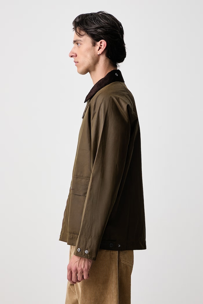 Krótka kurtka bawełniana męska Barbour MWX2205BR71 brązowy