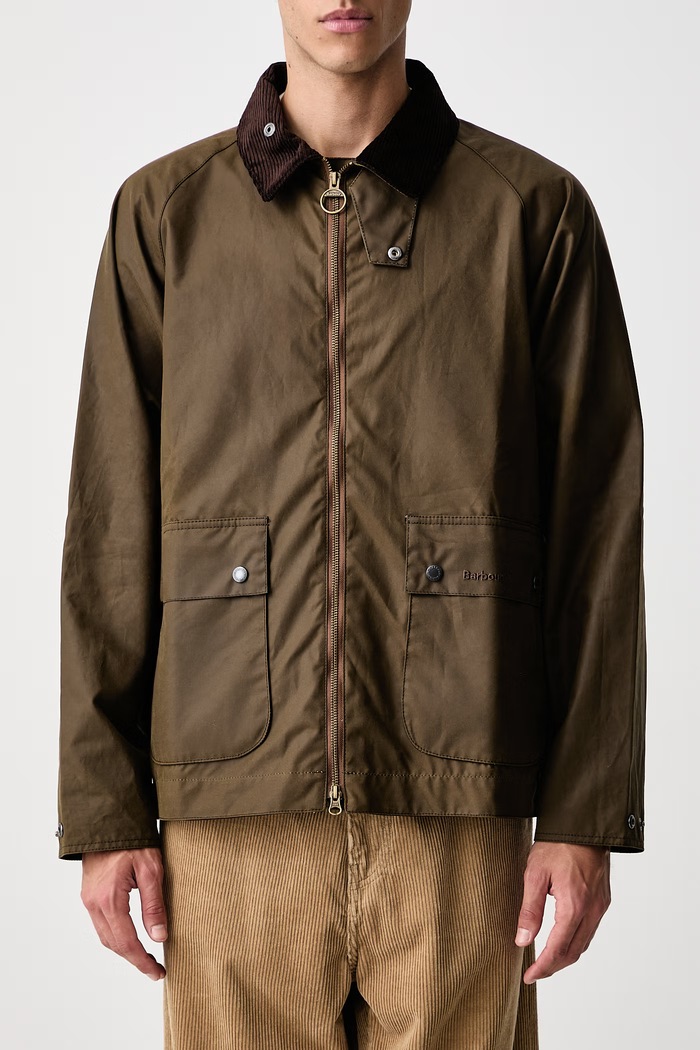Krótka kurtka bawełniana męska Barbour brązowy MWX2205BR71