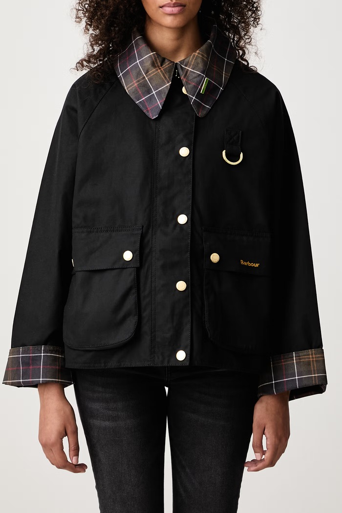 Krótka kurtka damska woskowana Barbour czarny LWX1581BK71