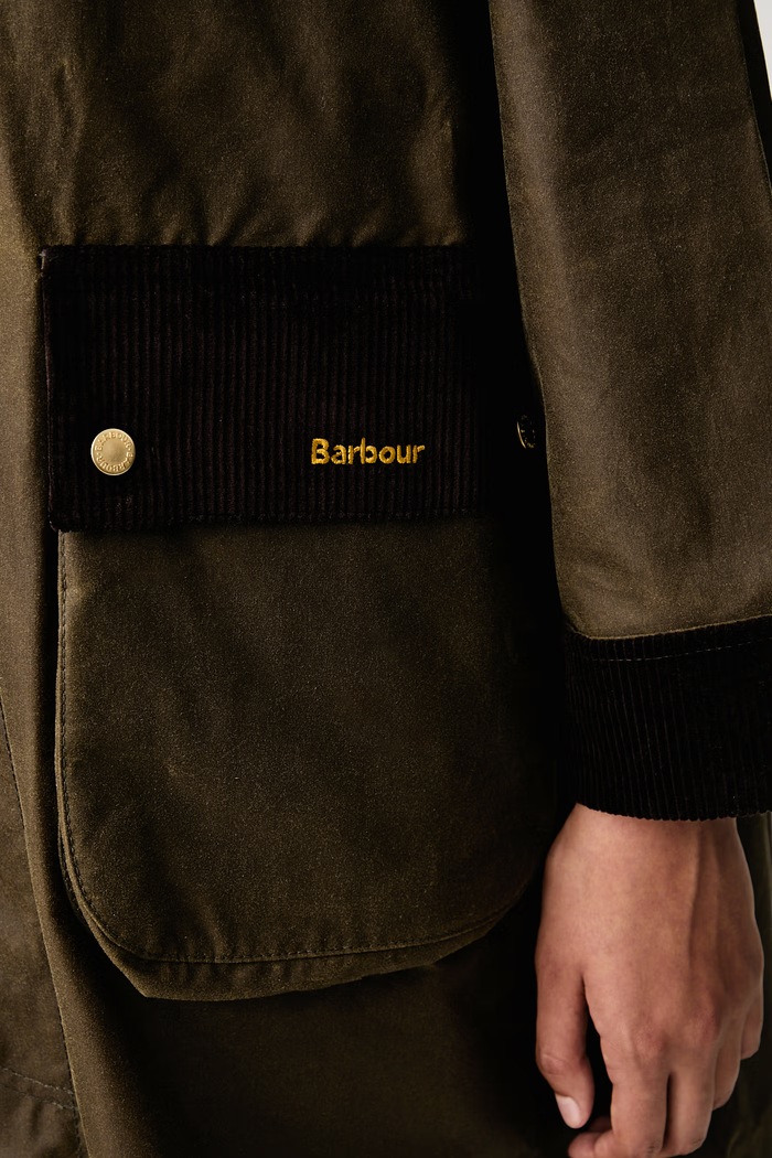 Barbour Długa kurtka damska woskowana LWX1570SN91