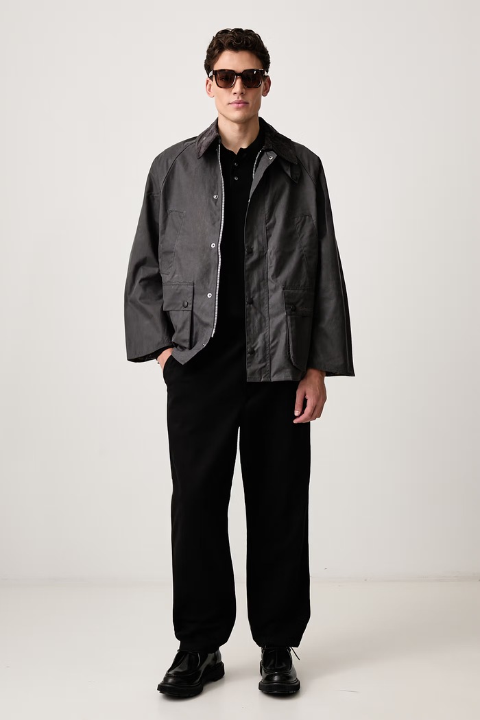 Barbour Kurtka przejściowa bawełniana męska MWX1679GY93 szary AW26