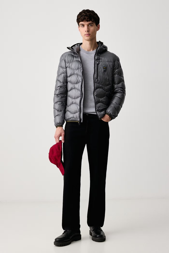 Blauer Kurtka puchowa męska BLUC03064 szary AW26