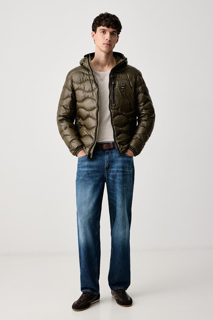 Blauer Kurtka puchowa męska BLUC03064 zielony AW26