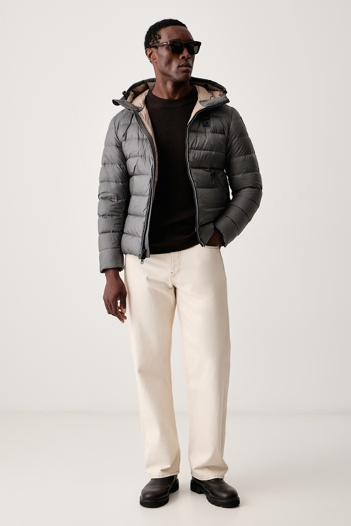 Blauer Kurtka puchowa męska BLUC03044 szary AW26